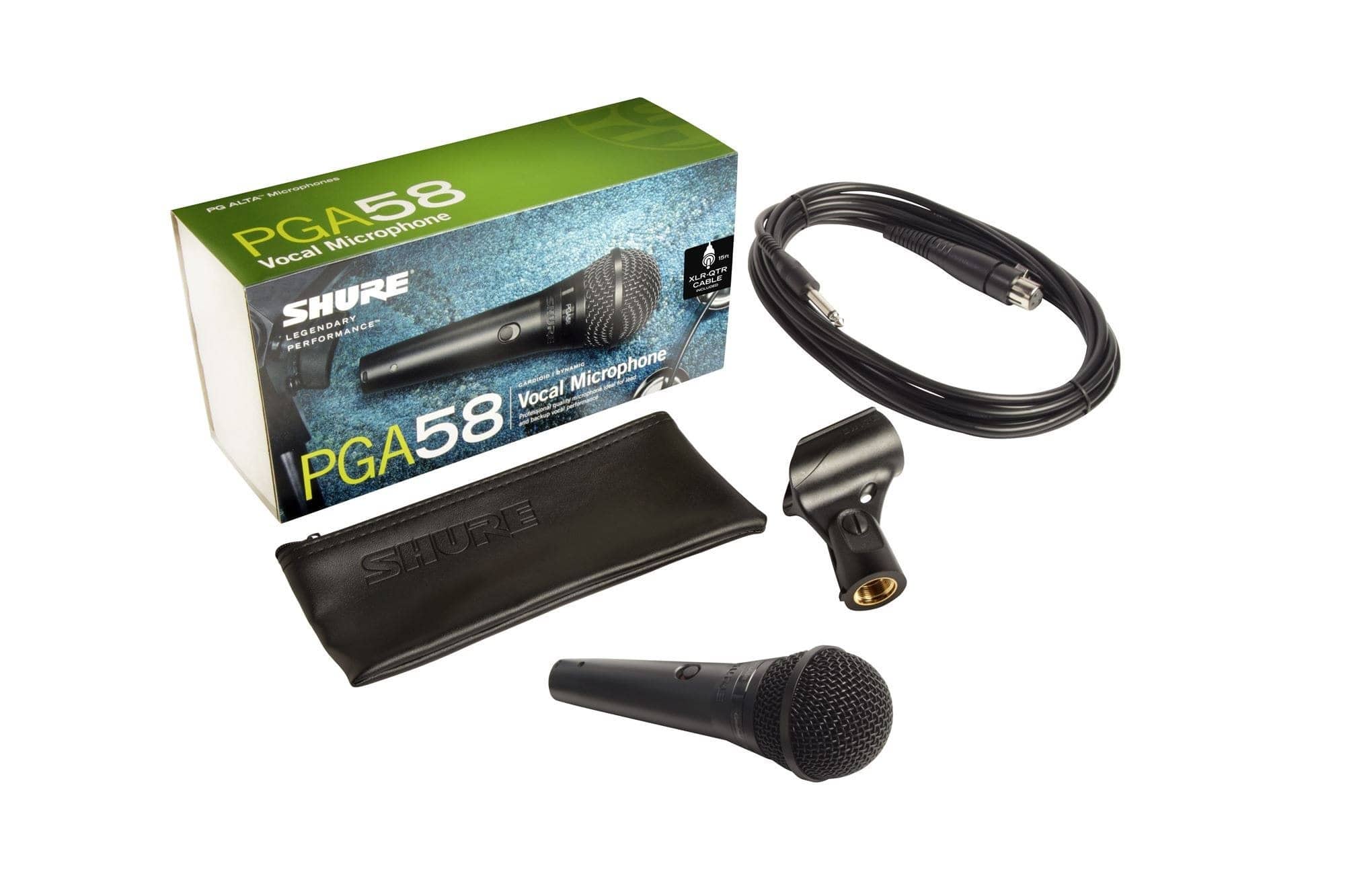 Shure - PGA58 Dynamic Vocal Microphone Phono cable