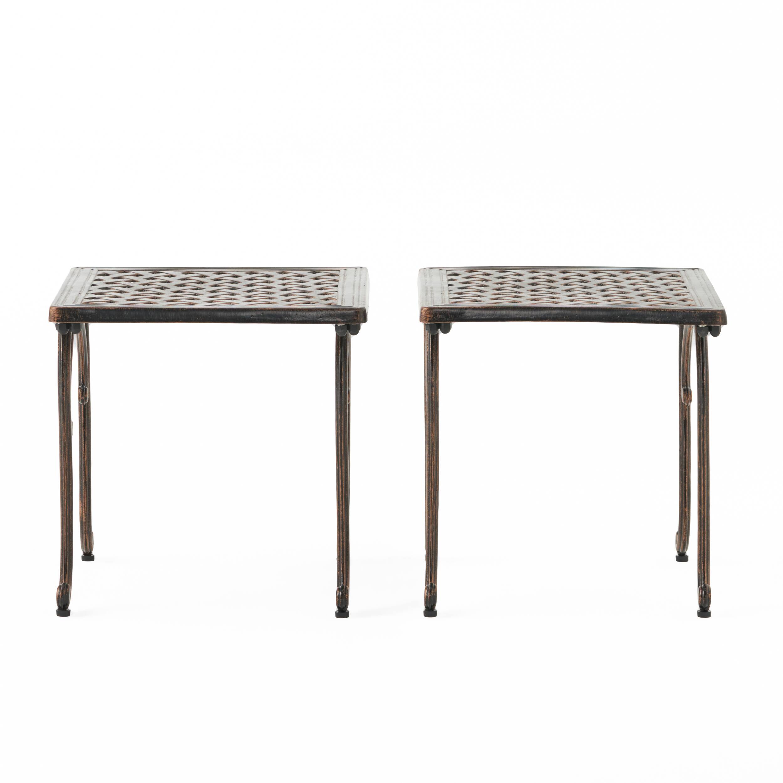 Angle. APRILSOUL - Laughlin Kd Cast End Table Set Of 2 Pcs - Antique Espresso.