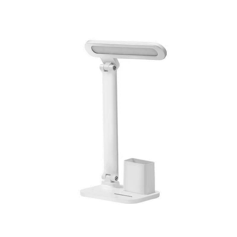 Front. Cluzine - Foldable LED Desk Lamp, 3 Color Modes, USB Rechargeable, with Pen Holder & Phone Stand for Students.