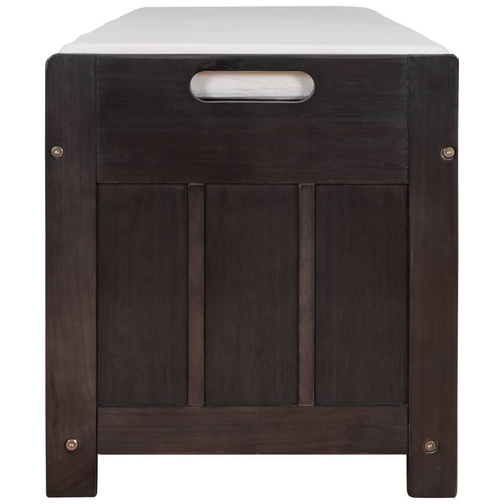 Alt View 6. Ropilly - Ropilly Espresso Wooden Entryway Storage Bench with Cushion - Espresso.