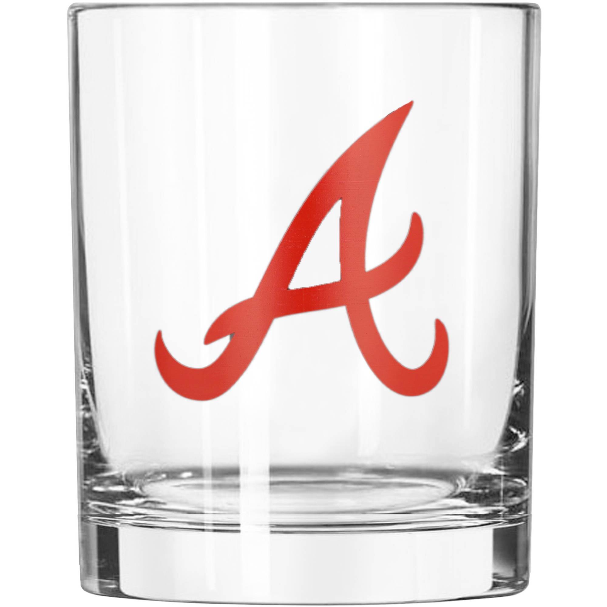 Alt View 1. Logo Brands - Atlanta Braves Letterman 14oz. Rocks Glass - Multicolor.