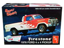 Skill 2 Model Kit 1978 Ford 4x4 Pickup Truck "Firestone Super Stones" 1/25 Scale Model by AMT - Multicolor
