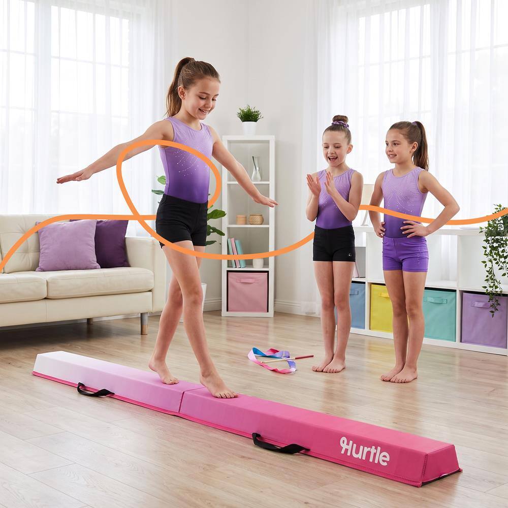 Alt View 1. Hurtle - Hurtle Foldable Balance Beam for Kids & Toddlers, Non-Slip Gymnastics Training Equipment with Carry Bag for Home - Purple.