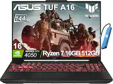 ASUS TUF A16
144Hz
TUF GAMING
16"
GEFORCE RTX 4050
Ryzen 7
16GB
512GB