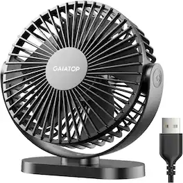 Loheer - USB Desk Fan Small Quiet Personal Mini Fan Portable Desktop Cooling Table Fan for Office Home White
