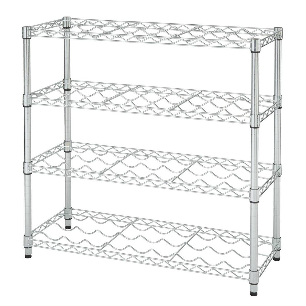 Alt View 13. TRINITY - EcoStorage 4-Tier 36x14x34.5 Commercial Wine Rack NSF Chrome - Chrome.