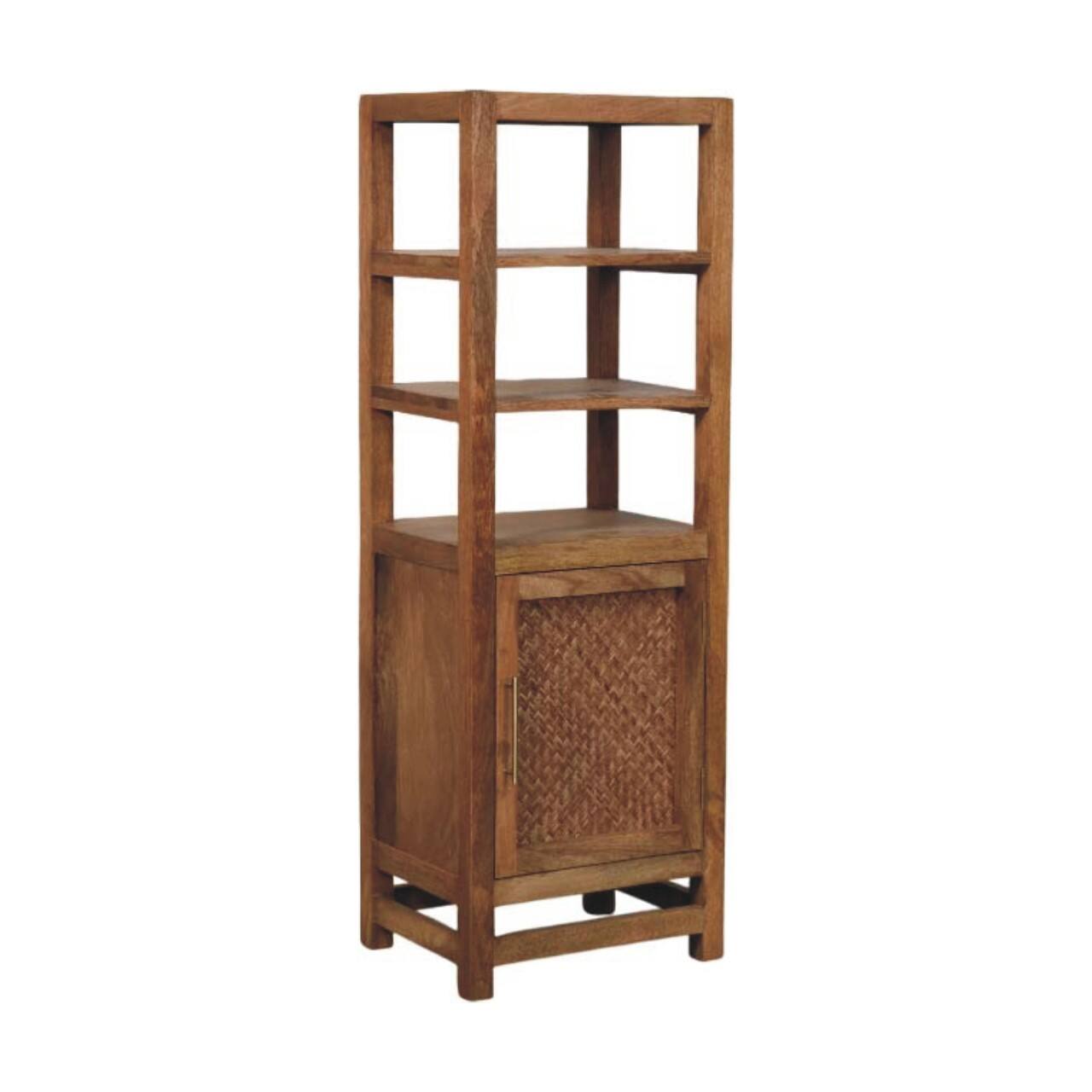 Angle. Artisan Furniture - Artisan Furniture Solid Wood Solid Wood Open Shelf Unit with Cabinet - Brown.