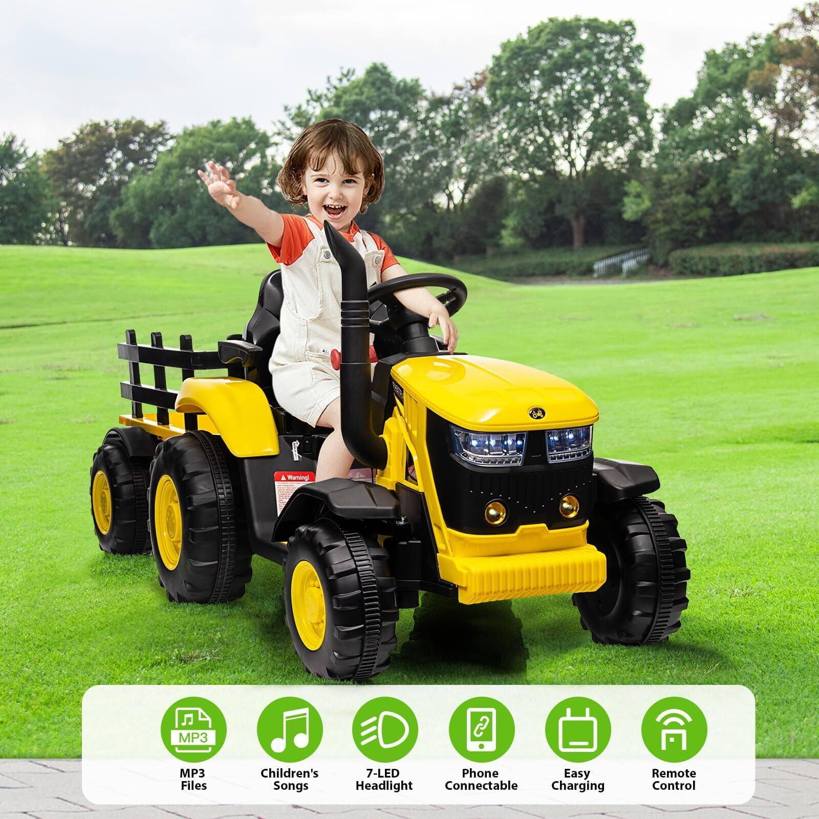- MP3 Files
- Children's Songs
- 7-LED Headlight
- Phone Connectable
- Easy Charging
- Remote Control