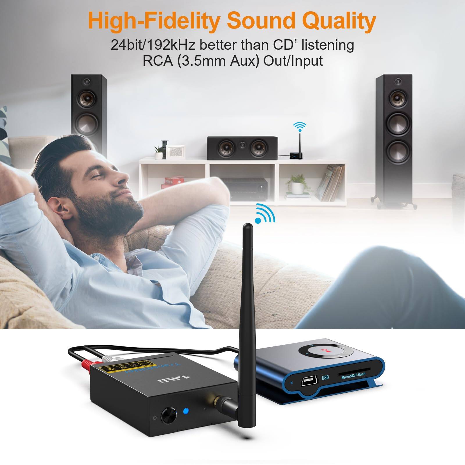 High-Fidelity Sound Quality  
24bit/192kHz better than CD' listening  
RCA (3.5mm Aux) Out/Input