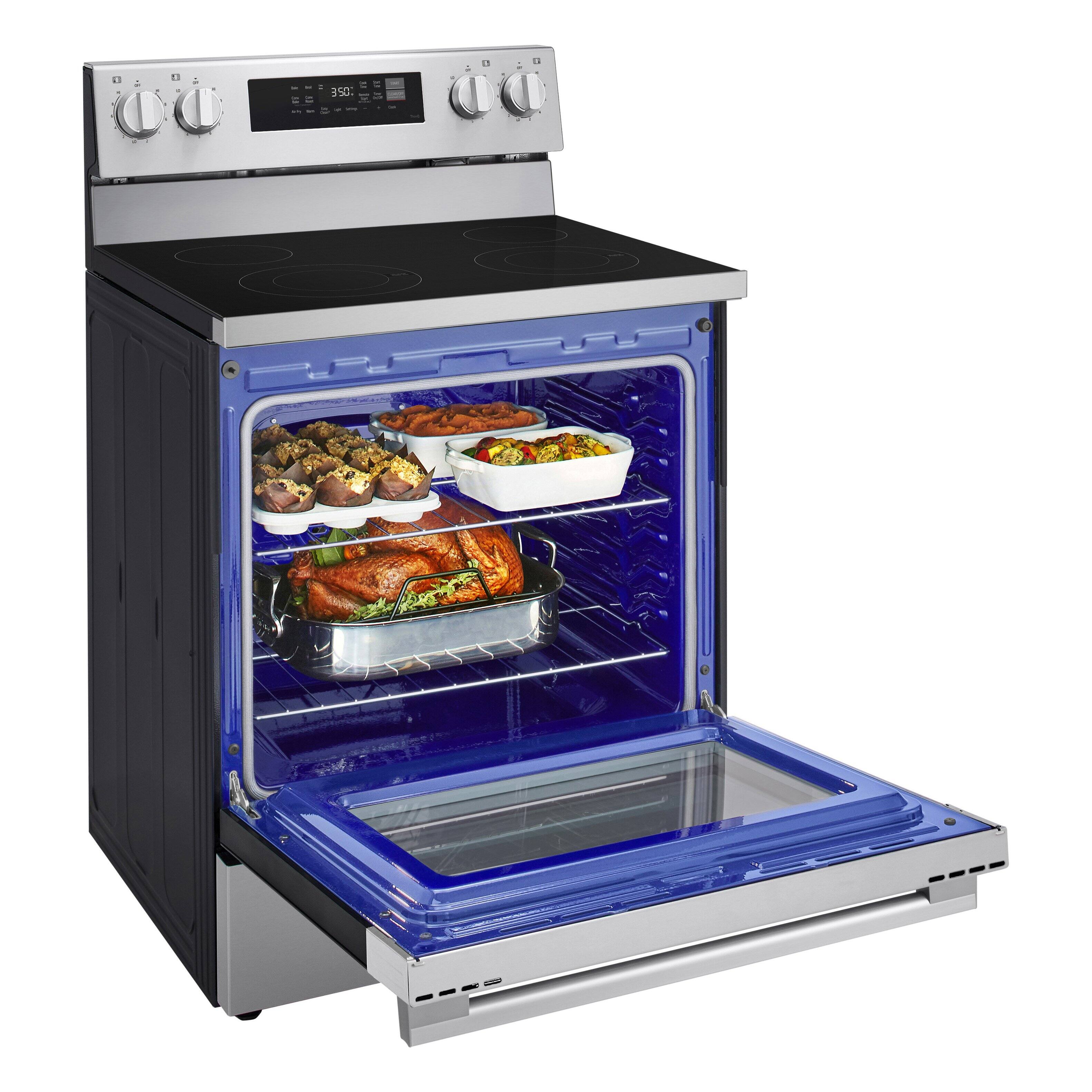 Alt View 9. LG - 6.3 Cu. Ft. Freestanding Electric Convection Smart Range with Air Fry and WideView Window - Stainless Steel.