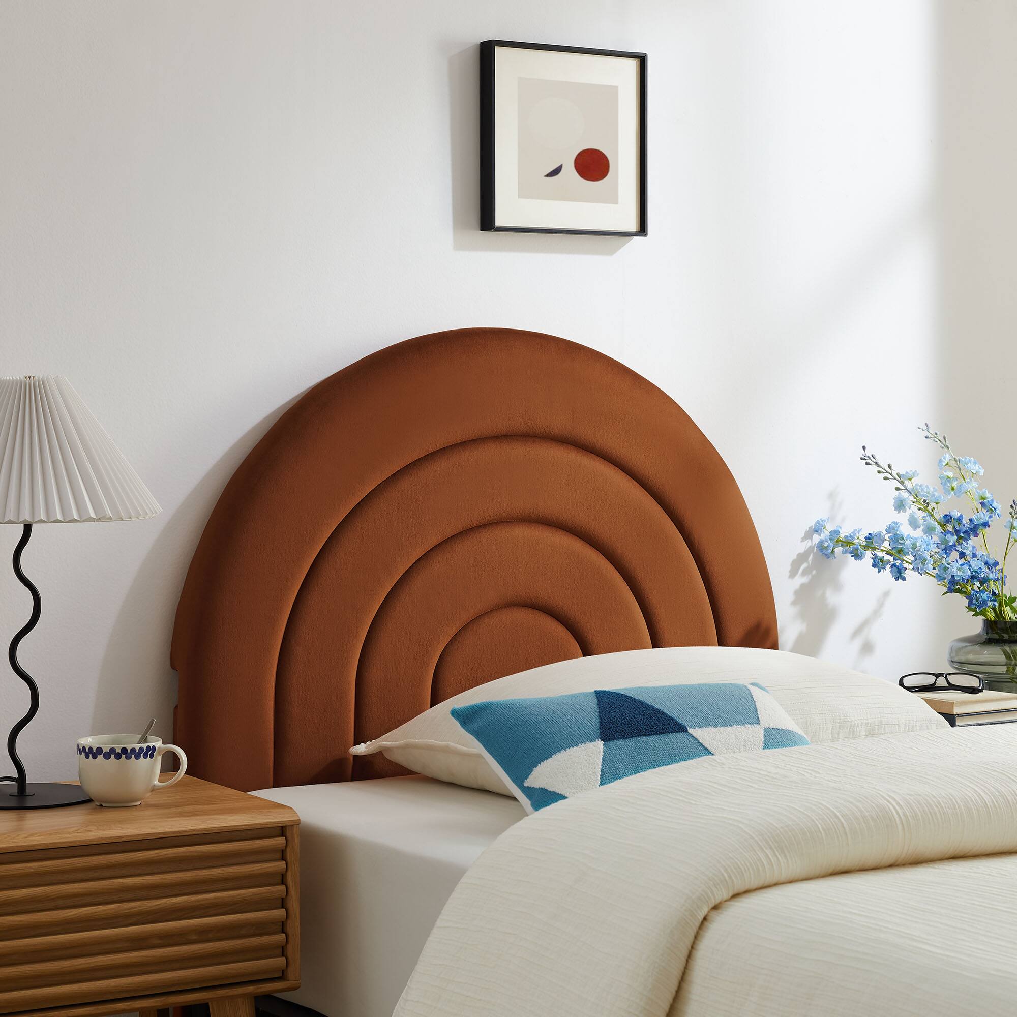 Alt View 2. Modway - Solana Arched Performance Velvet Twin Headboard by Modway - Brown.