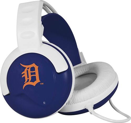 Front Standard. Pangea Brands - Fanjams Detroit Tigers Over-the-Ear Headphones - Blue/White.