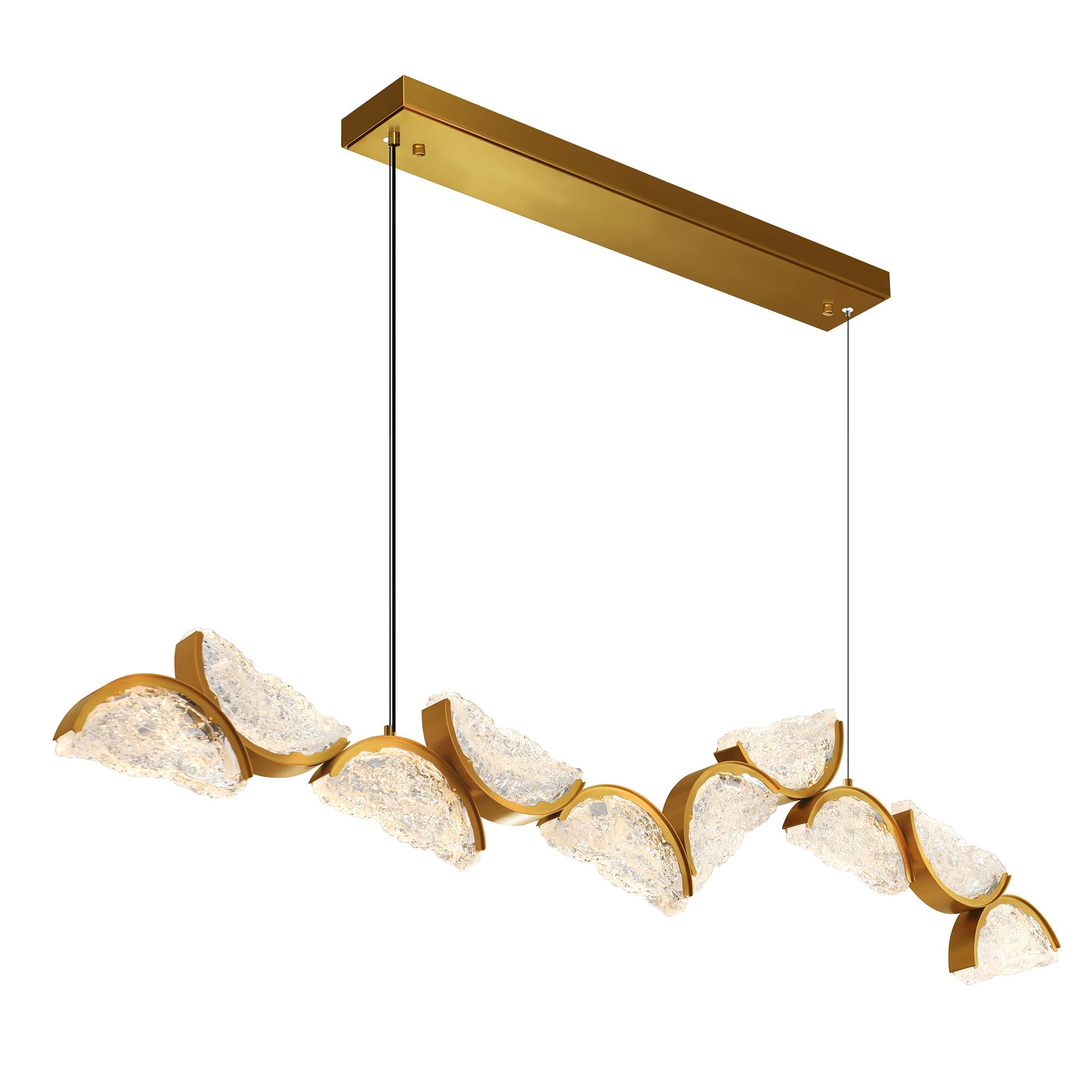 Angle. CWI Lighting - Moon Integrated LED Brass Chandelier - Brass.