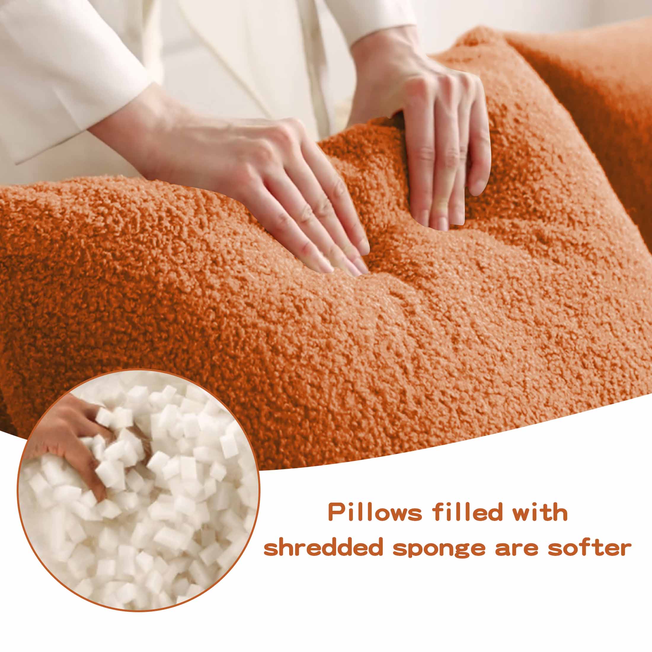 Pillows filled with shredded sponge are softer