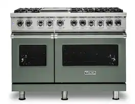 Viking - 5-Series Dual Fuel Self-Clean 48"W Sealed Burner Range - Eucalyptus