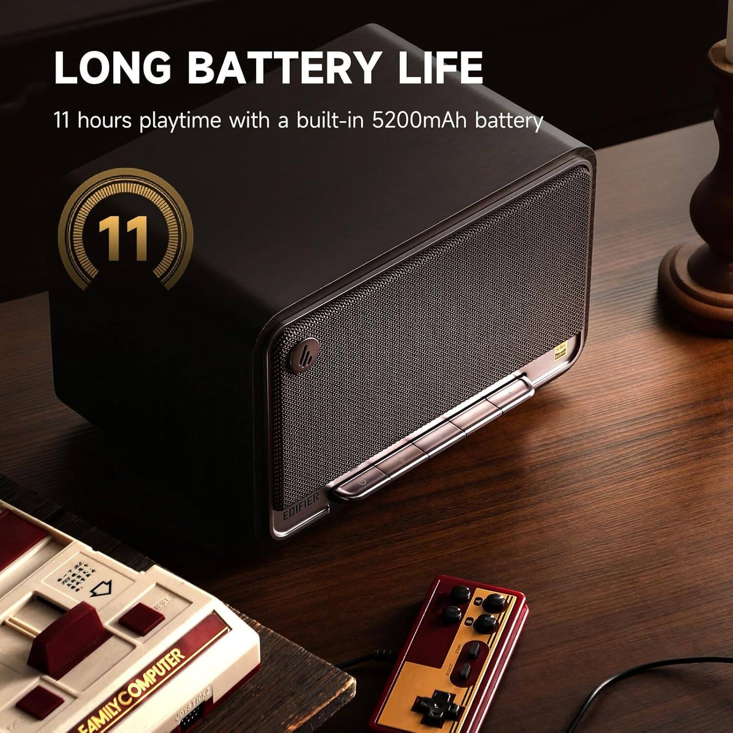 Long Battery Life: 11 hours playtime with a built-in 5200mAh battery.