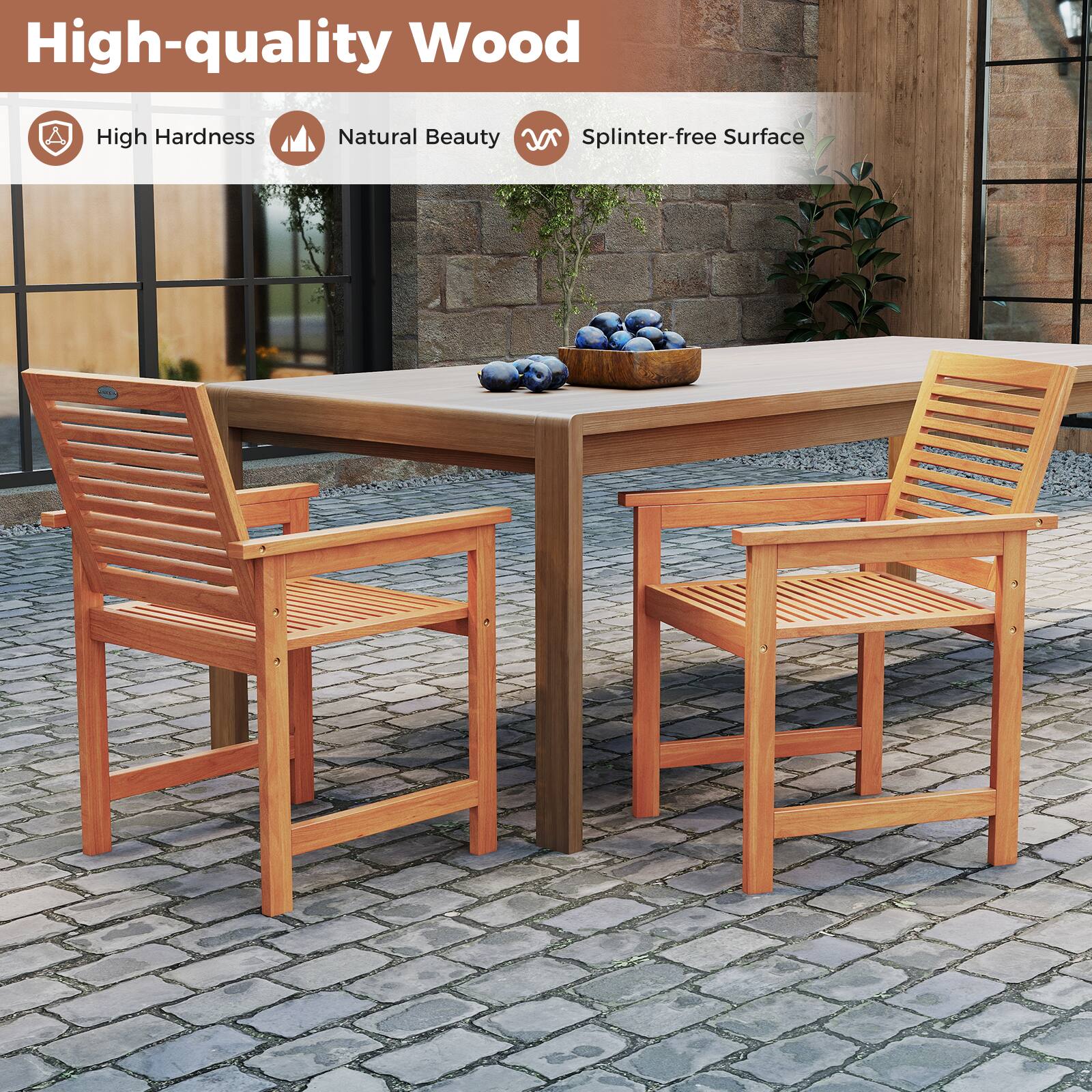 High-quality Wood  
High Hardness  
Natural Beauty  
Splinter-free Surface