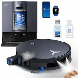 ECOVACS Robotics - DEEBOT X12 OmniCyclone Robot Vacuum & Mop, FocusJet Pre-Spray, Self-Washing Roller, 22,000Pa Suction, Bagless Station - Silver