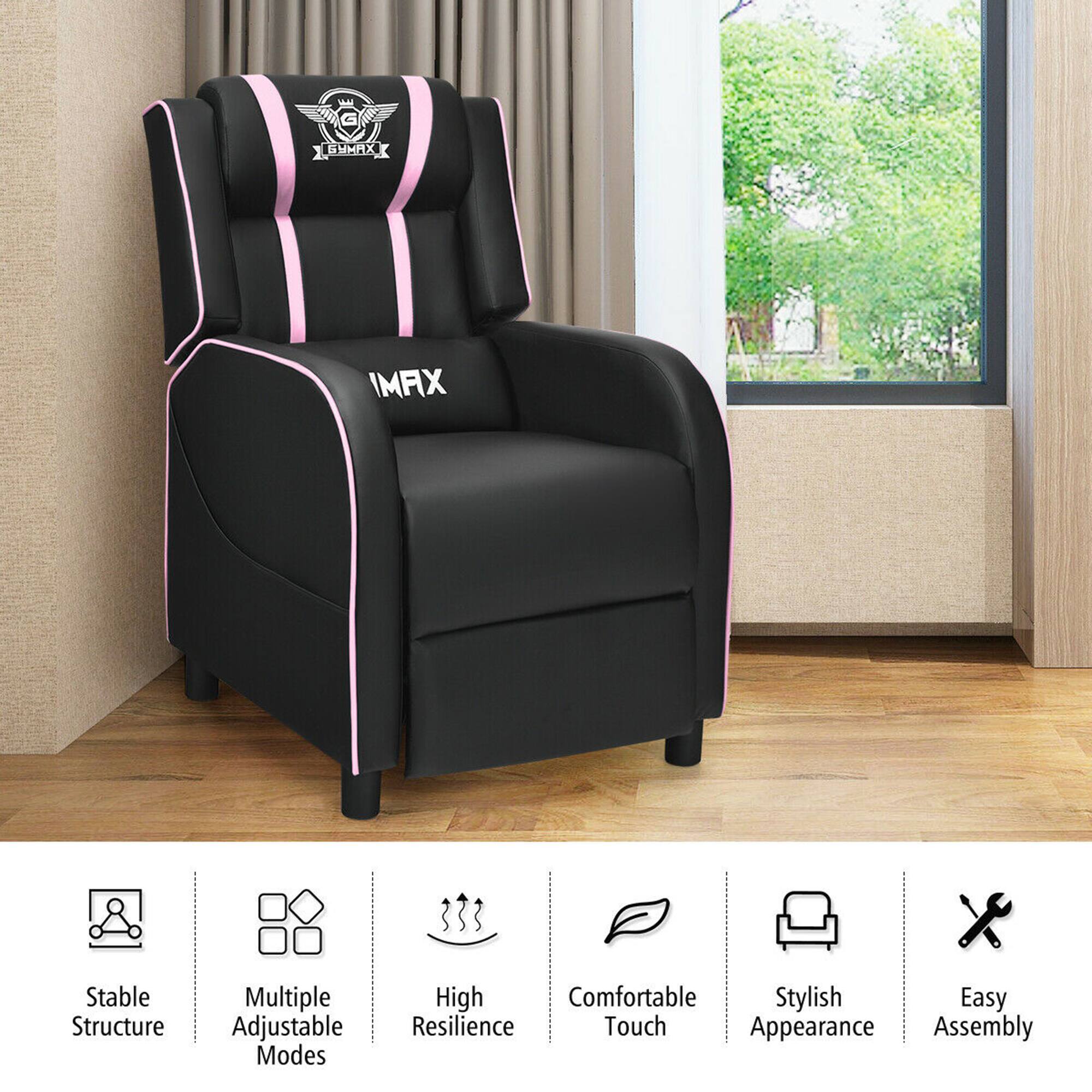 The text on the image reads: "IMAX Stable Structure Multiple Adjustable Modes High Comfortable Stylish Easy Resilience Touch Appearance Assembly."