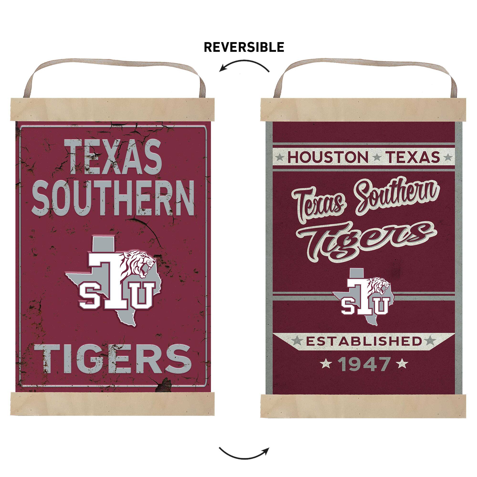 REVERSIBLE  
TEXAS SOUTHERN  
TIGERS  
HOUSTON TEXAS  
Texas Southern Tigers  
S U  
ESTABLISHED 1947