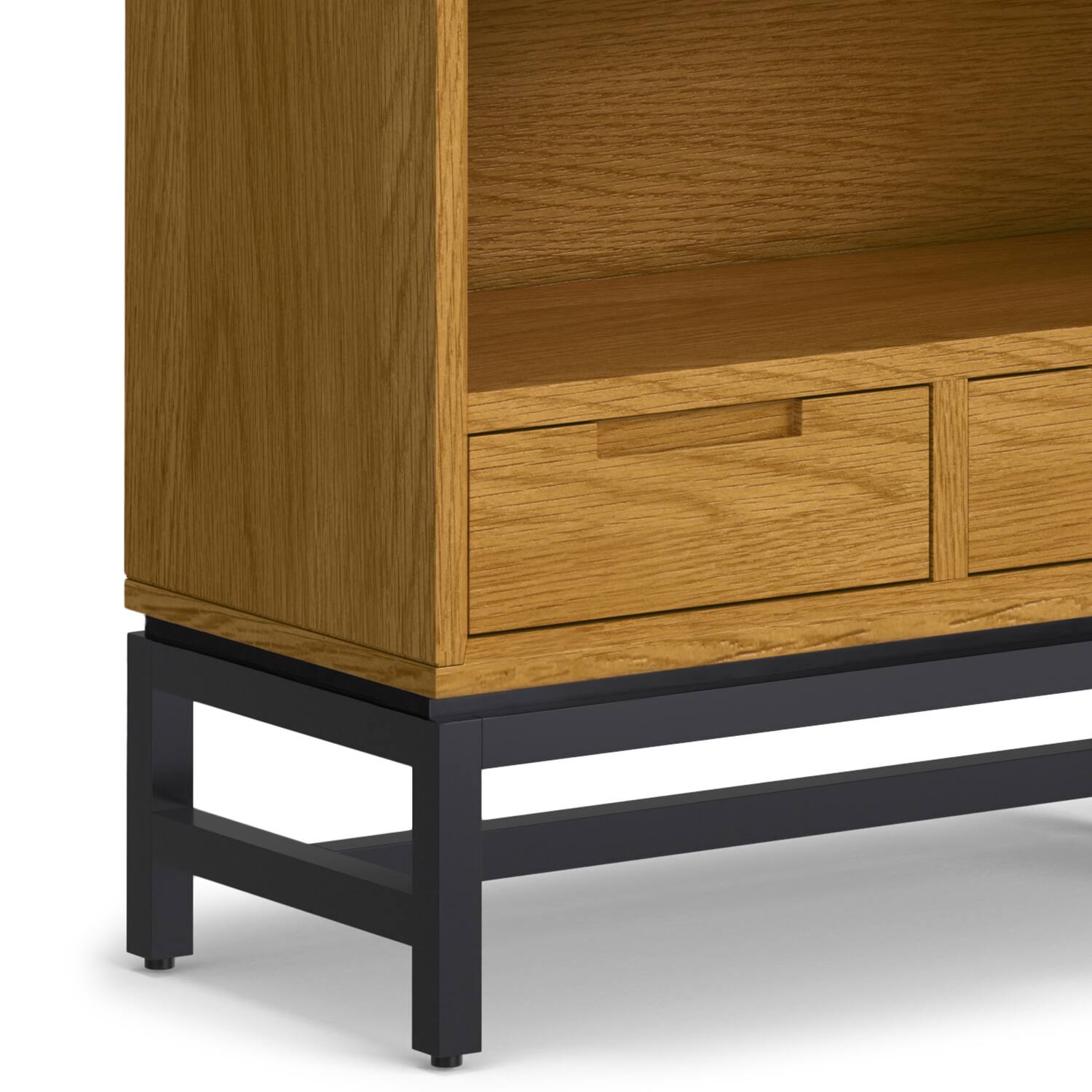 Alt View 6. Simpli Home - Banting 72 inch Desk and 30 inch Bookcase - Oak Veneer.