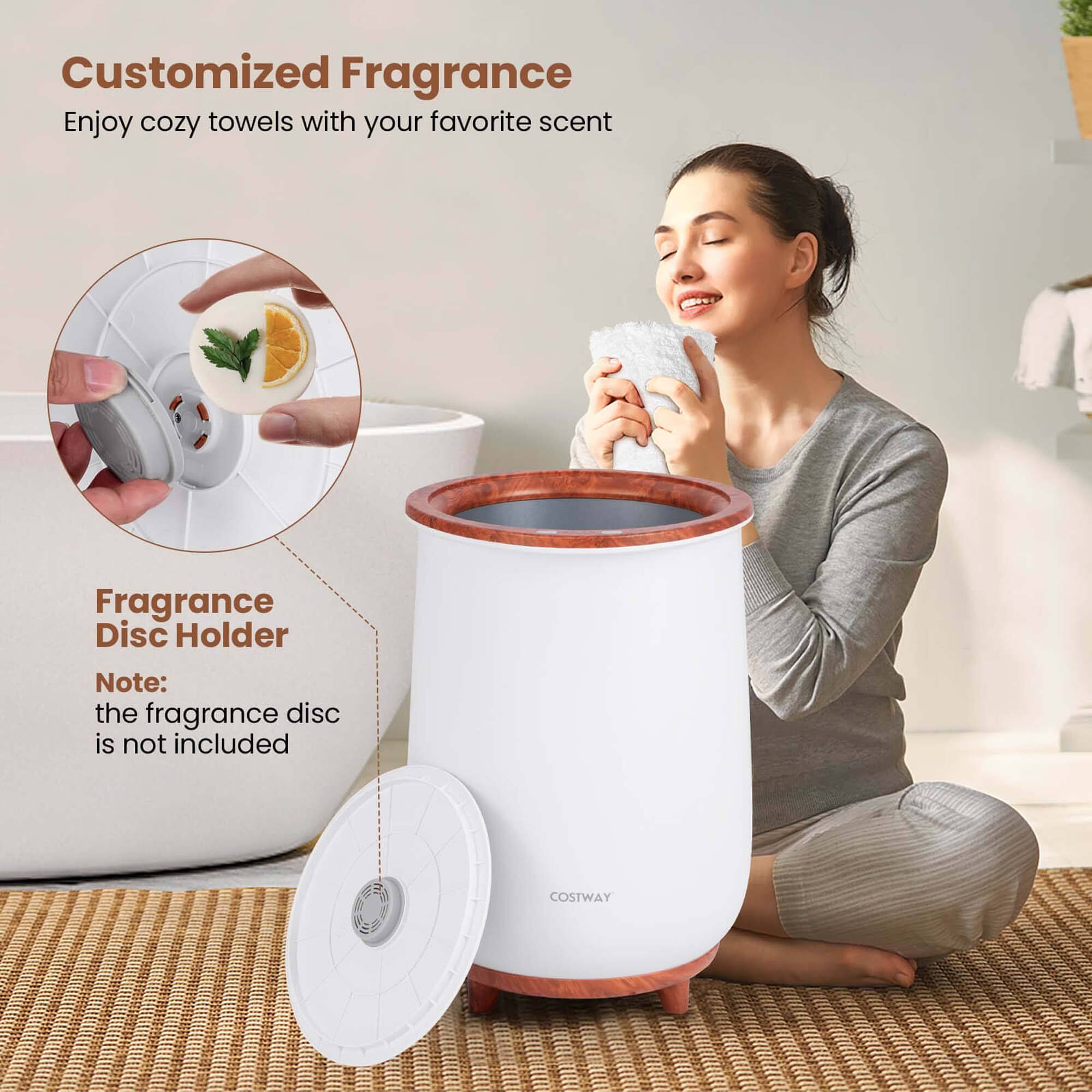 Customized Fragrance  
Enjoy cozy towels with your favorite scent  

Fragrance Disc Holder  
Note: the fragrance disc is not included  

COSTWAY