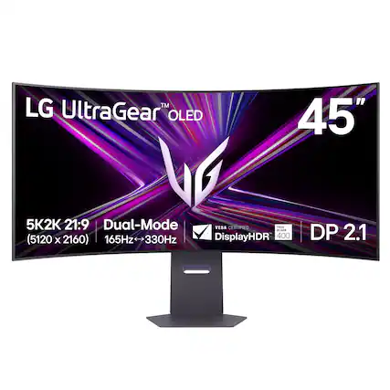 LG UltraGear OLED 45" 5K2K 21:9 Dual-Mode VESA CERTIFIED DisplayHDR 400 (5120 x 2160) 165Hz 330Hz DP 2.1