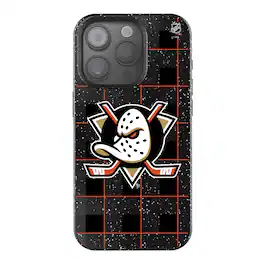 Keyscaper - NHL - Anaheim Ducks Plaid Bling iPhone Case - 14 - Multicolor