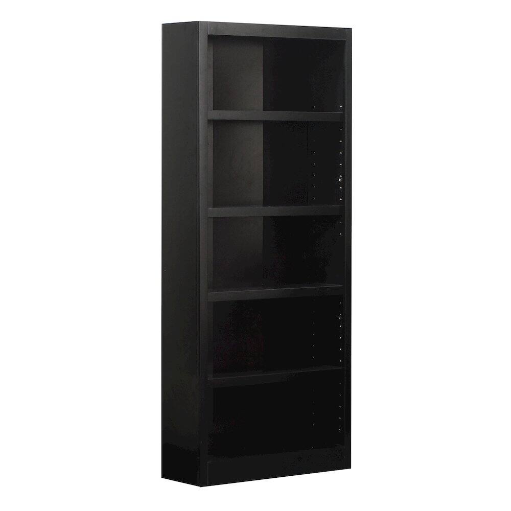 Back. Concepts in Wood - Single Wide Bookcase 5 Shelves Espresso Finish - Brown.