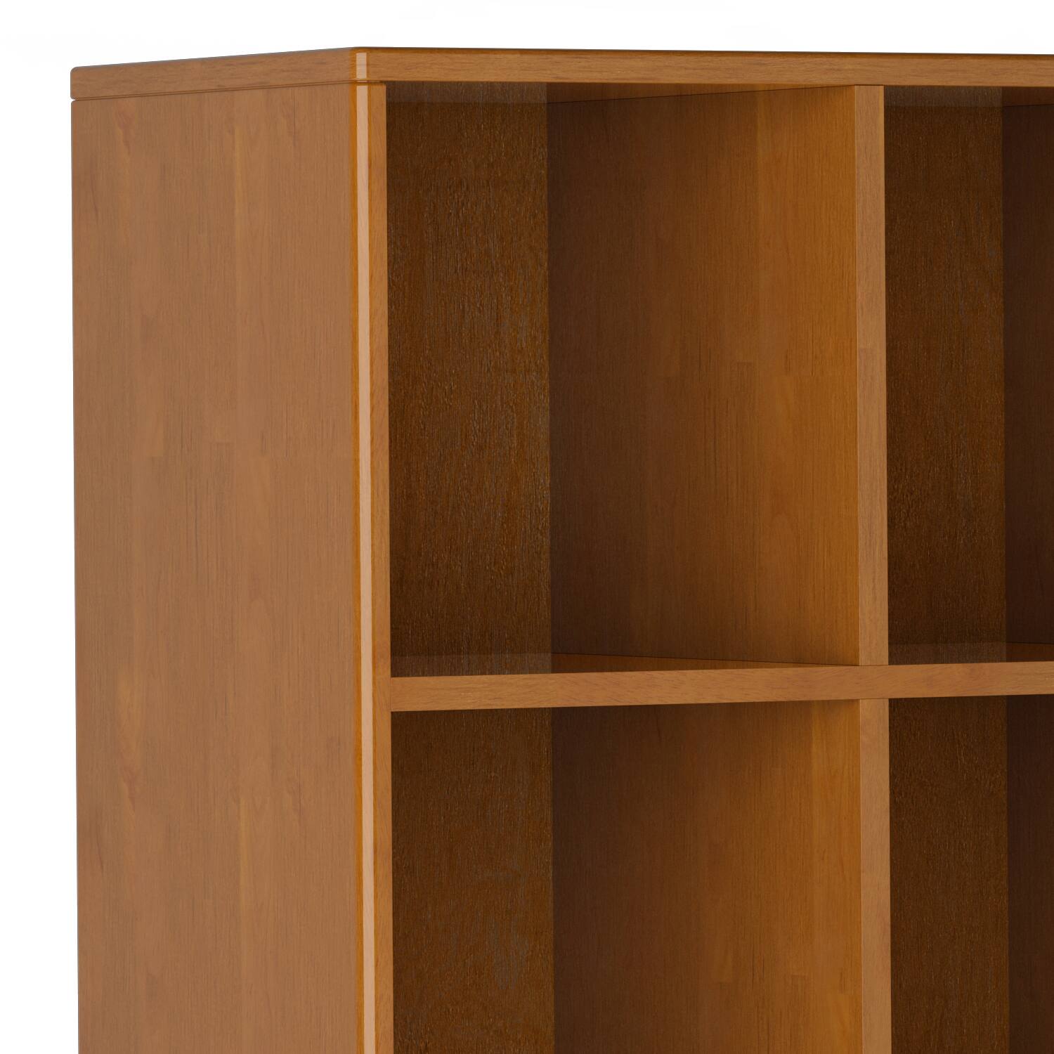 Alt View 4. Simpli Home - Harper SOLID HARDWOOD 58 inch x 42 inch Mid Century Modern Cube Storage Bookcase with Drawers in Teak Brown - Teak Brown.