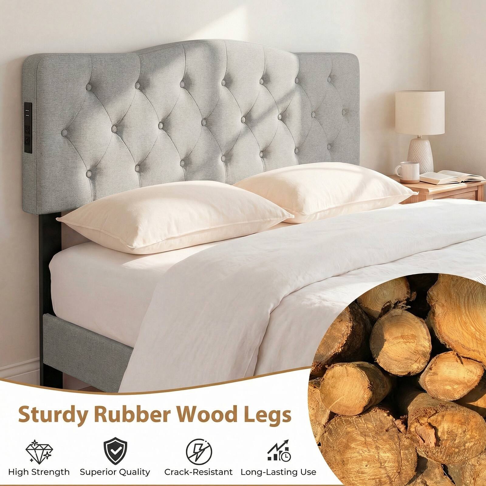 Sturdy Rubber Wood Legs  
High Strength  
Superior Quality  
Crack-Resistant  
Long-Lasting Use