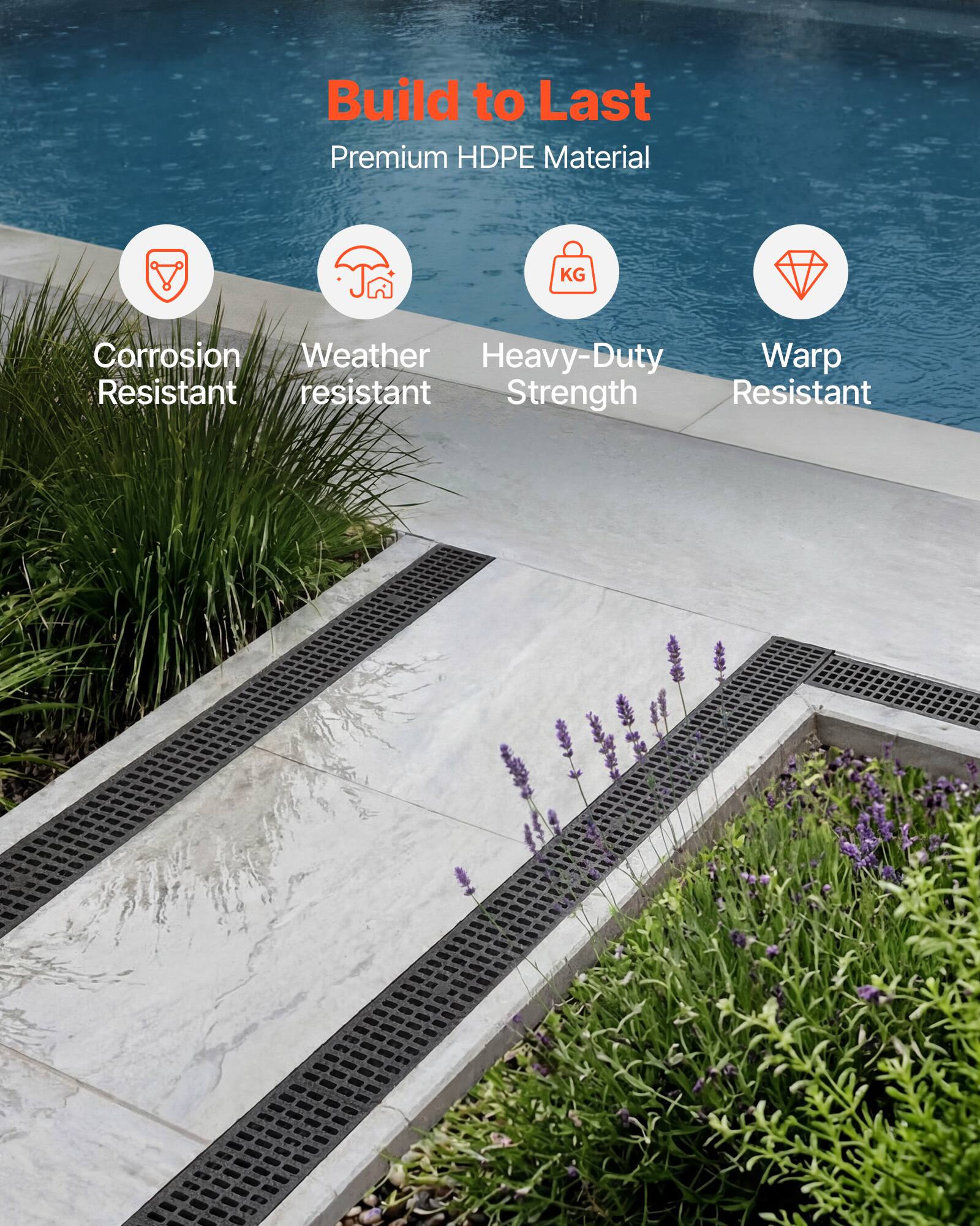 Build to Last  
Premium HDPE Material  
Corrosion Resistant  
Weather Resistant  
Heavy-Duty Strength  
Warp Resistant