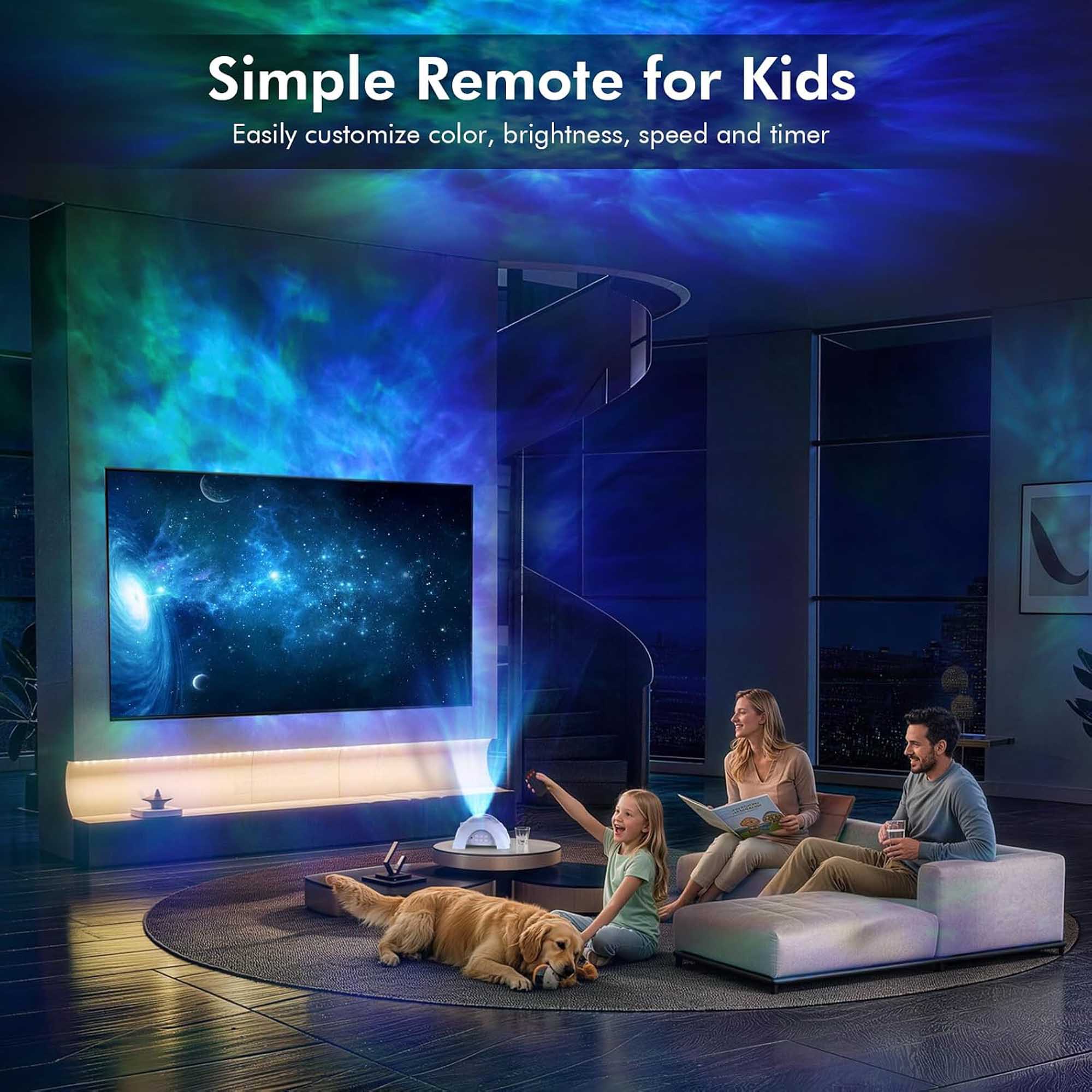 Simple Remote for Kids  
Easily customize color, brightness, speed and timer