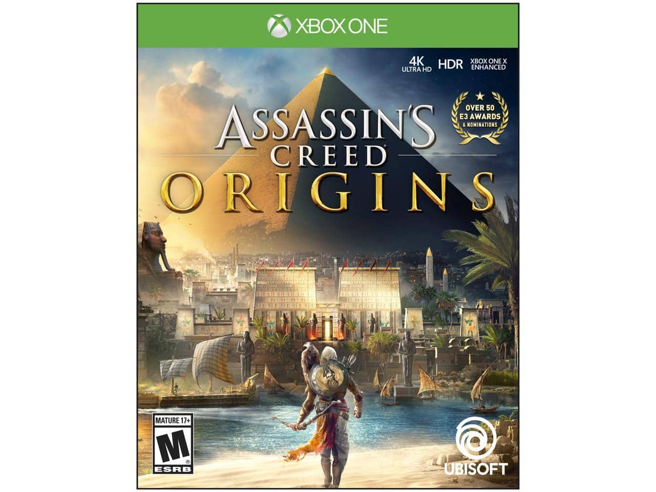 XBOX ONE  
4K HDR  
XBOX ONE X ULTRA HD ENHANCED  
OVER 50 E3 AWARDS & NOMINATIONS  
ASSASSIN'S CREED ORIGINS  
MATURE 17+  
ESRB  
UBISOFT