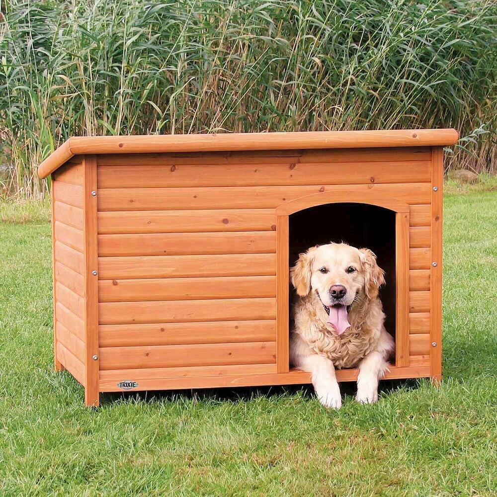 Angle. TRIXIE - Natura Classic Dog House - Brown.