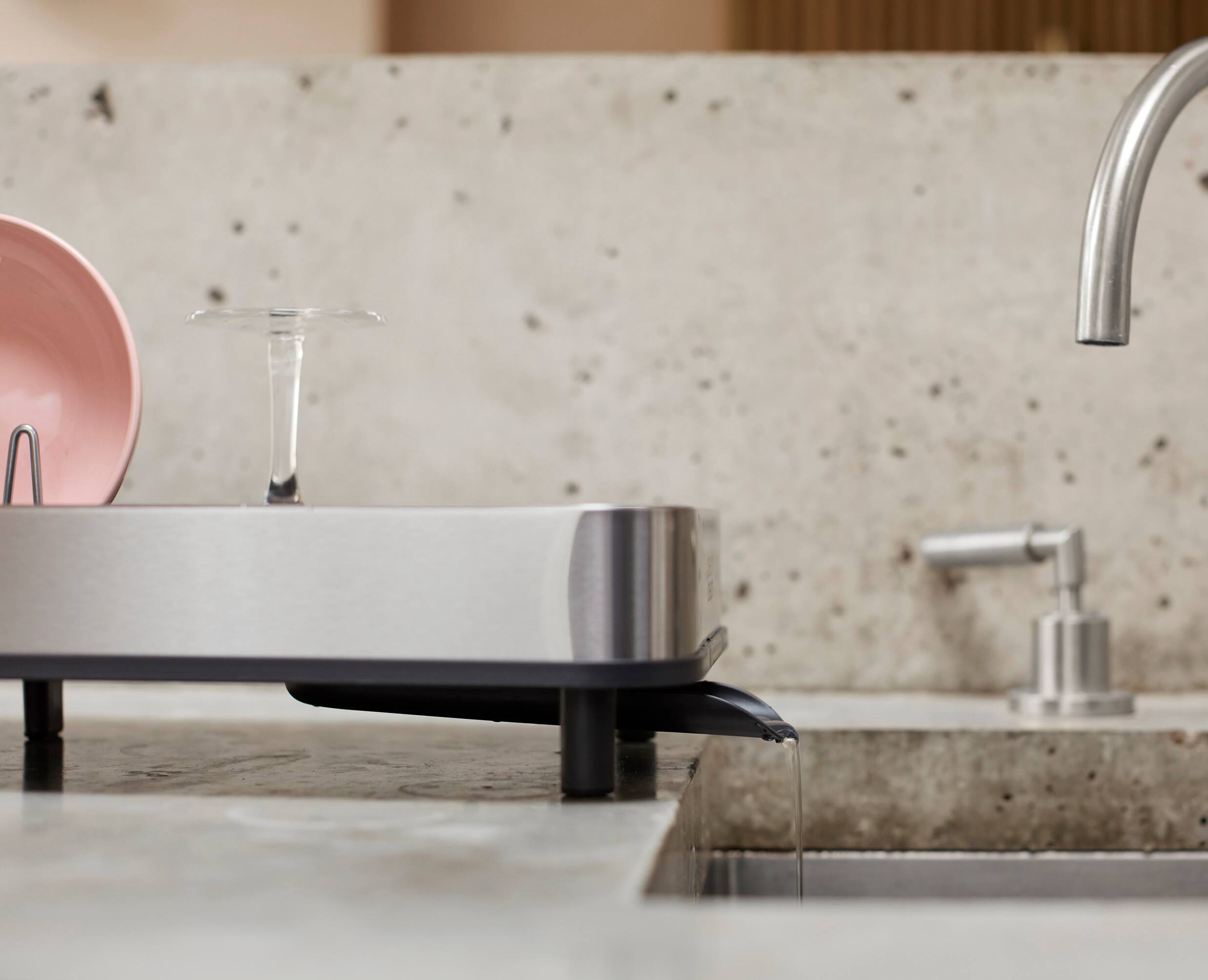 Alt View 3. Joseph Joseph - Extend Slim Steel Compact Expandable Dish Rack - Grey.