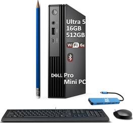 Dell - Pro Micro QCM1250 Desktop Computer - Intel Core Ultra 5 with 16GB Memory - 512GB SSD - Windows 11 Pro - Black