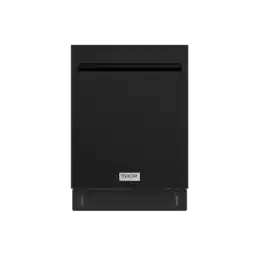 Thor Kitchen - 24" Top Control Built-In Dishwasher Stainless Steel Tub with Pocket Handle, 51 dBA - Matte Black