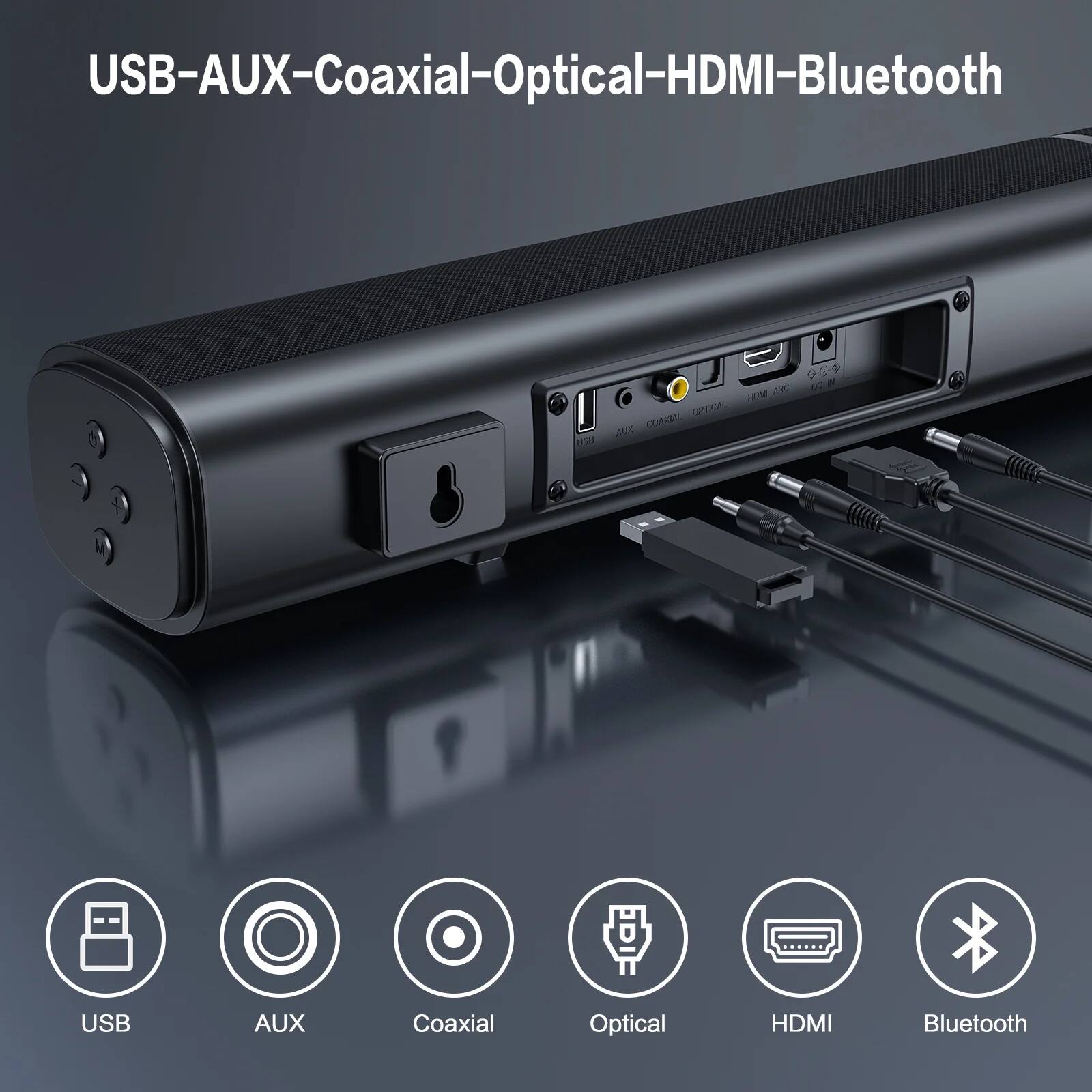 USB-AUX-Coaxial-Optical-HDMI-Bluetooth

USB
AUX
Coaxial
Optical
HDMI
Bluetooth