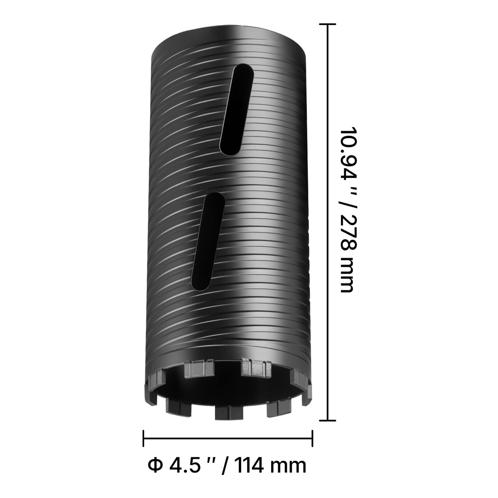 10.94" / 278 mm  
4.5" / 114 mm