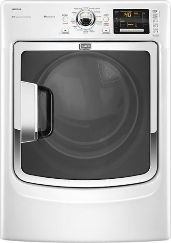 Front Standard. Maytag - 7.4 Cu. Ft. 11-Cycle SuperSize Capacity Plus Electric Steam Dryer - White.