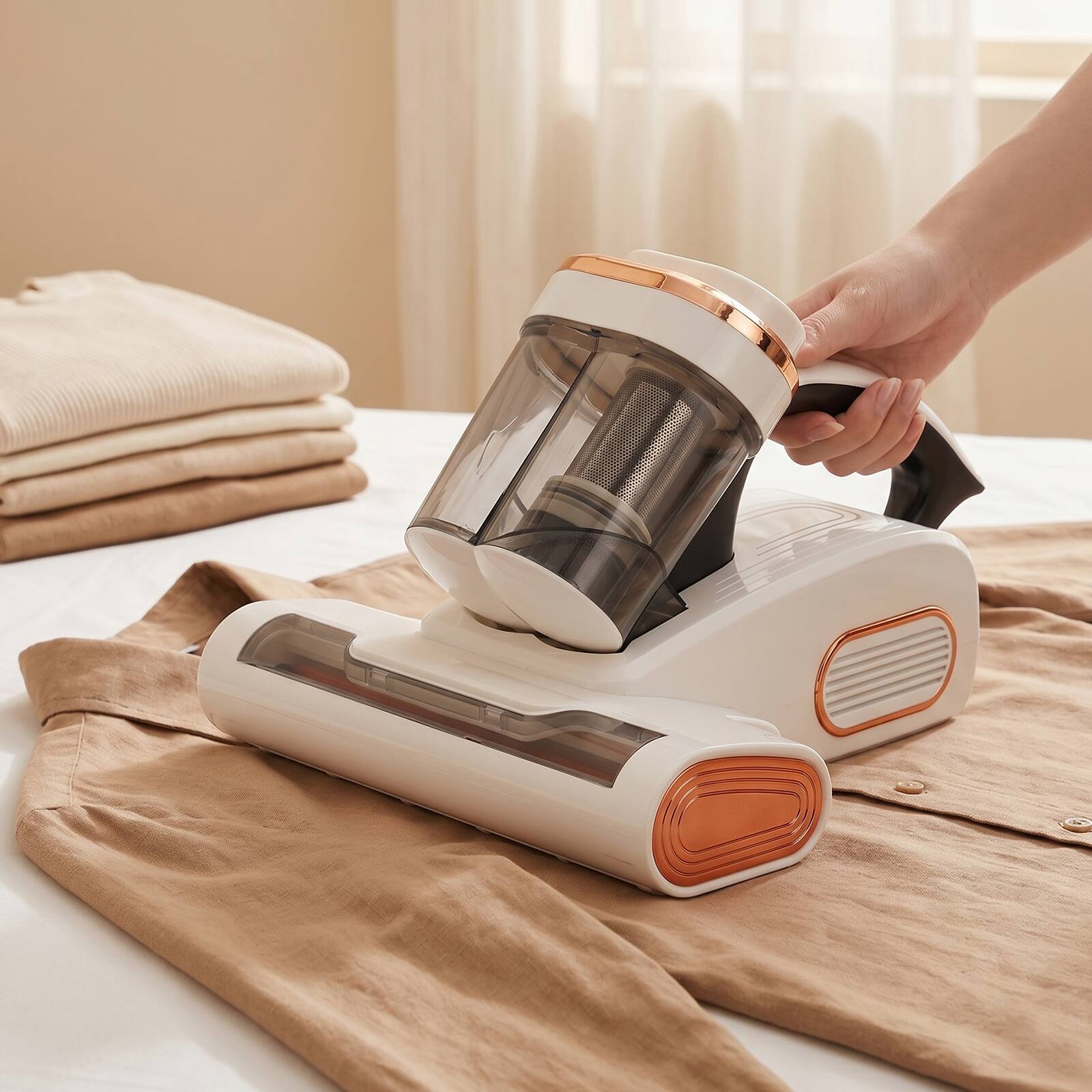 Alt View 5. Topteng - Mattress Vacuum with UV Light & Heat - 15KPa Suction, 140°F, HEPA Filter for Bed, Sofa, Couch, Crib.