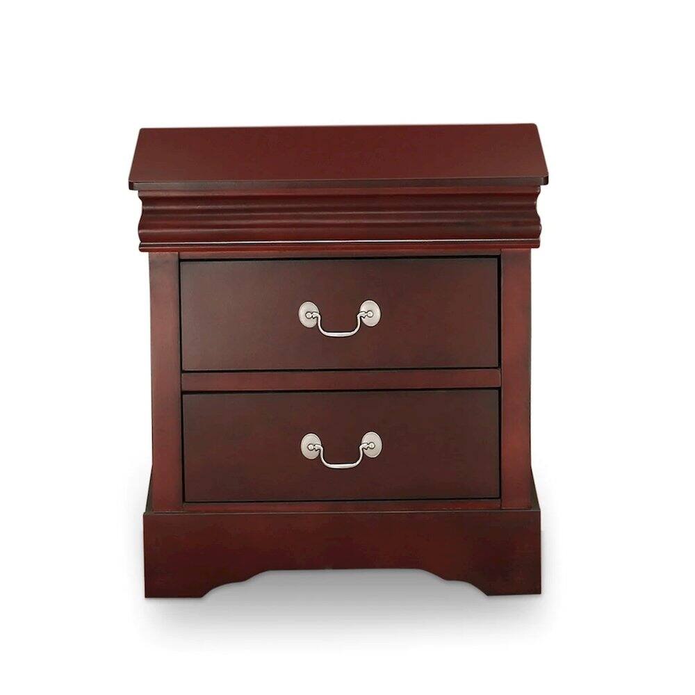Alt View 2. East West Furniture - East West Furniture 1-Piece mid century Wooden Night Stand with 2 Wood Drawers for Bedroom – Walnut Finish - Multi-Color.