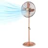 Front. Costway - 16" Standing Pedestal Fan with 3 Speed Settings Carrying Handle Aluminum Blades - Copper.