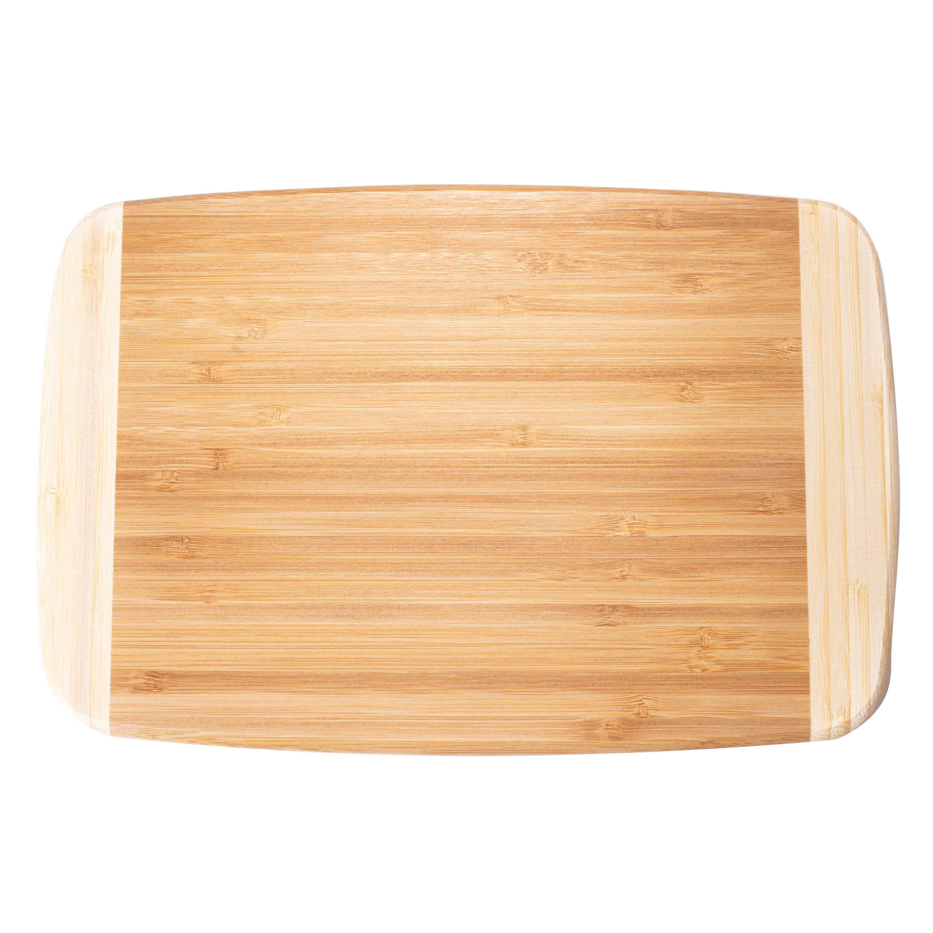 Back. Escali - Joyce Chen Medium Burnished Bamboo Cutting Board, 8x12 Inches - Natural.