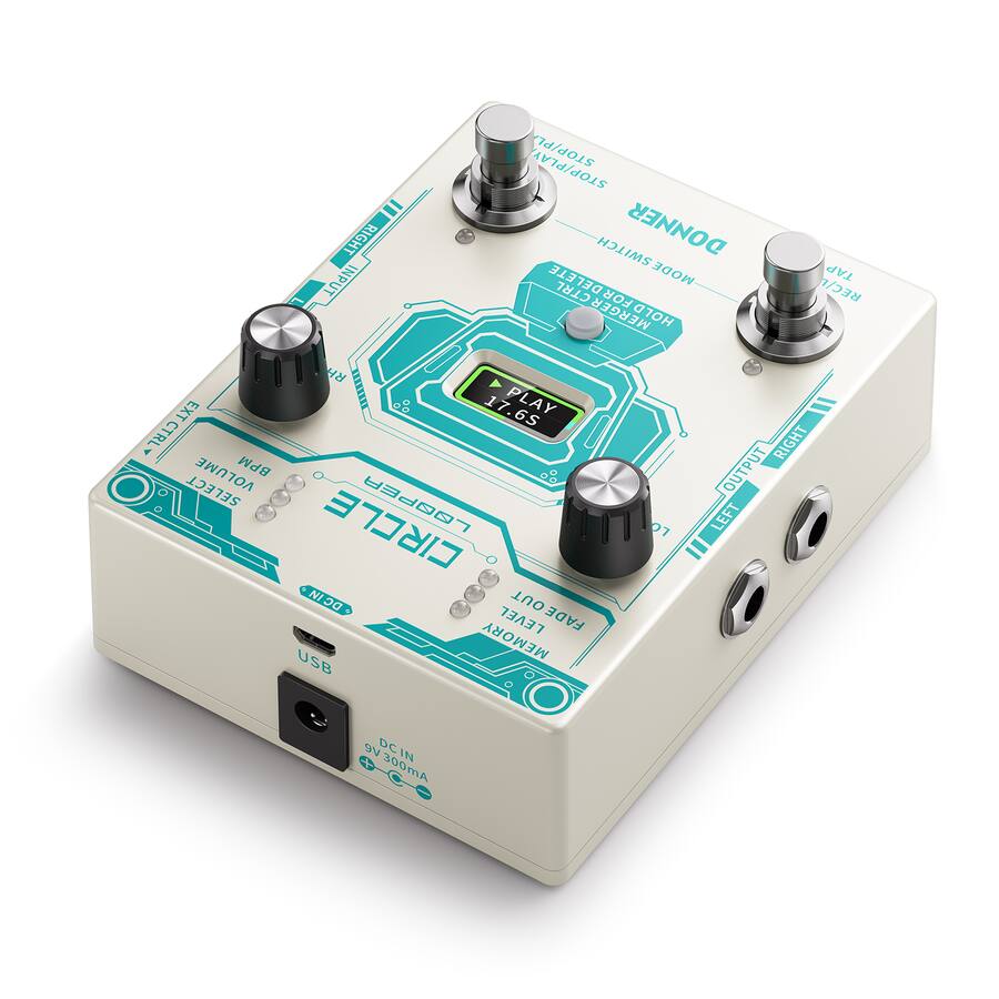 Dcin Output Donner music Donner Circle Looper White Donner Circle Looper - Best Buy