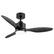 Angle. Breezary - 42" Modern Indoor Ceiling Fan, 3 ABS Blades, 6-Speed DC Motor, Remote Control, Timer, 5'' Downrod, Light/No Light Option - Black (With Light).
