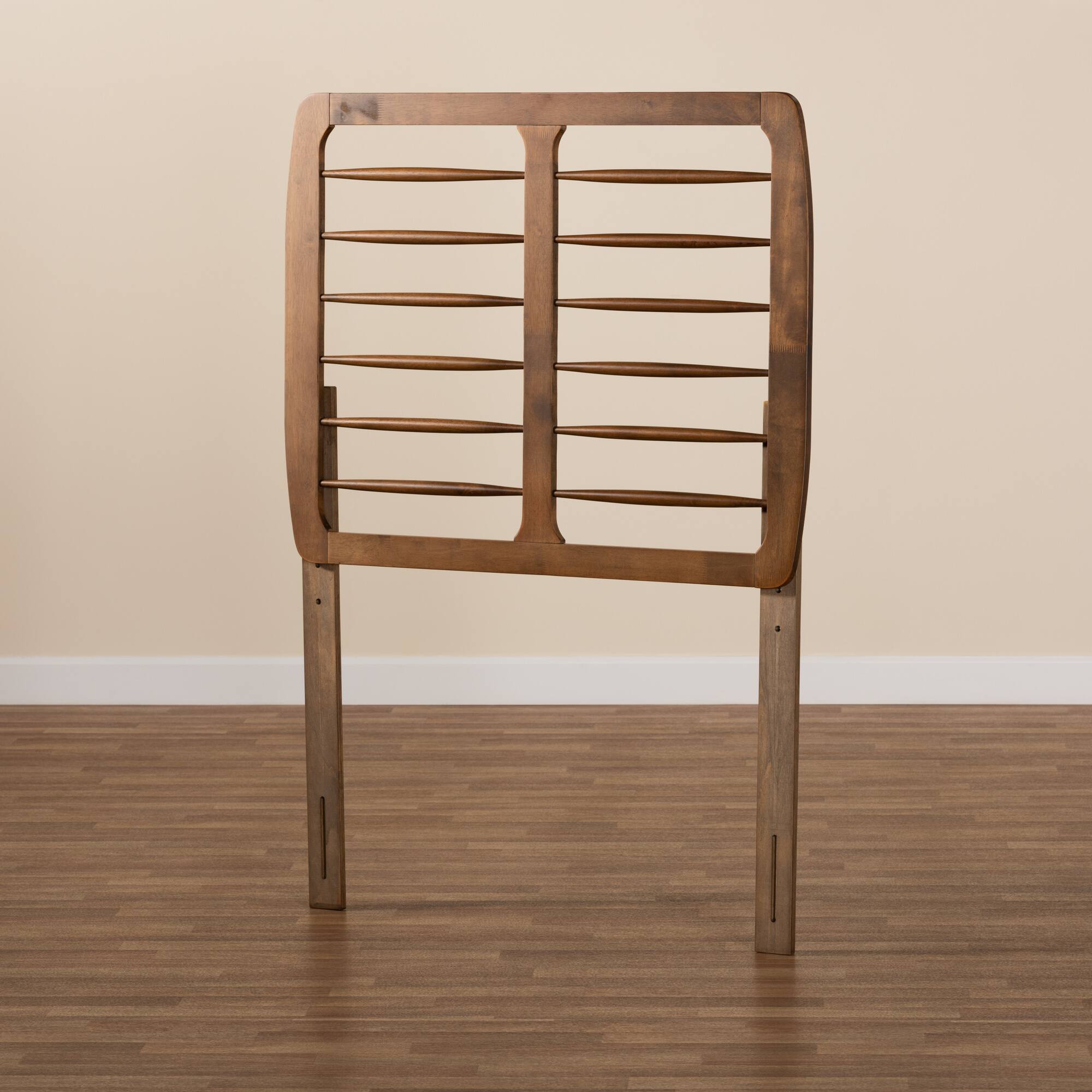 Back. Baxton Studio - Carolyn Mid-Century Modern Finished Wood Twin Size Headboard - Ash Walnut.