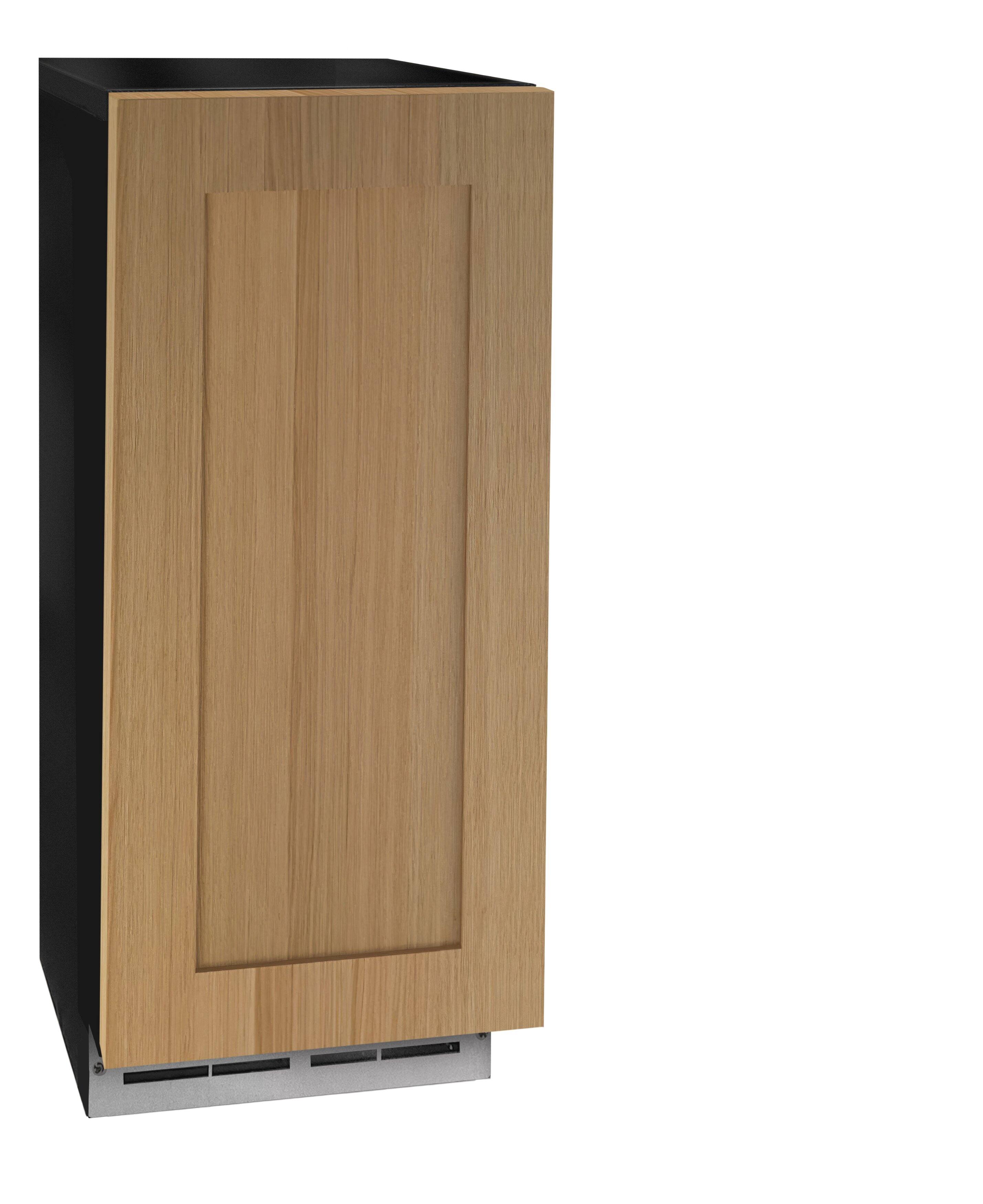 Angle. U-Line - Nugget Ice 15” Pump, Concealed Soft Close Articulating Reversible Hinge, 20 minute clean cycle, Integrated Solid Door - Panel Ready.