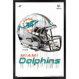 Trends International - Miami Dolphins 24.25'' x 35.75'' Framed Helmet Poster - Multicolor